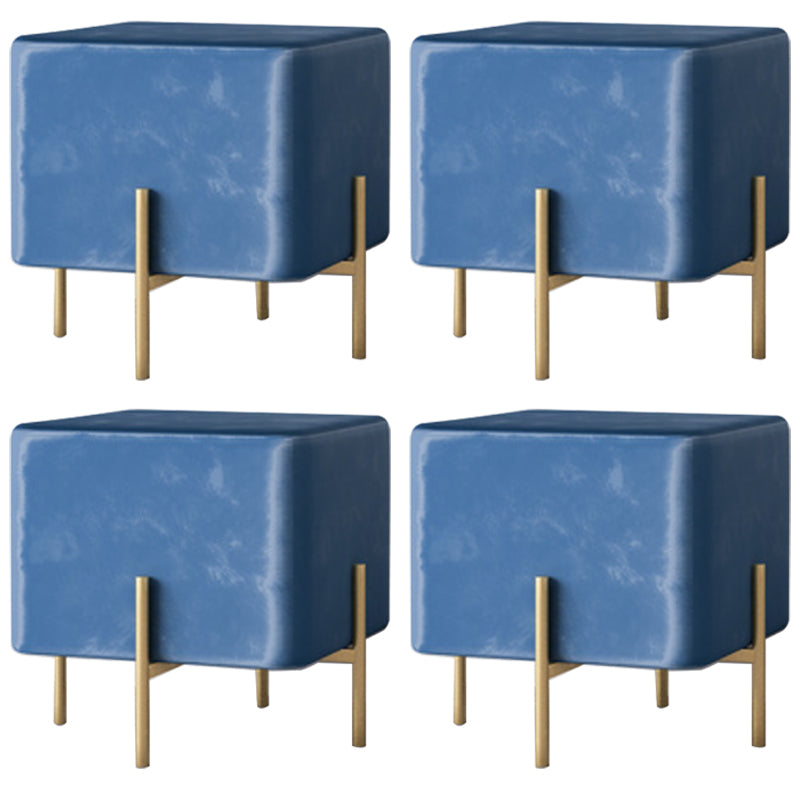 Solid Color Fabric Standard Stool Modern Simple Square Upholstered Footstool