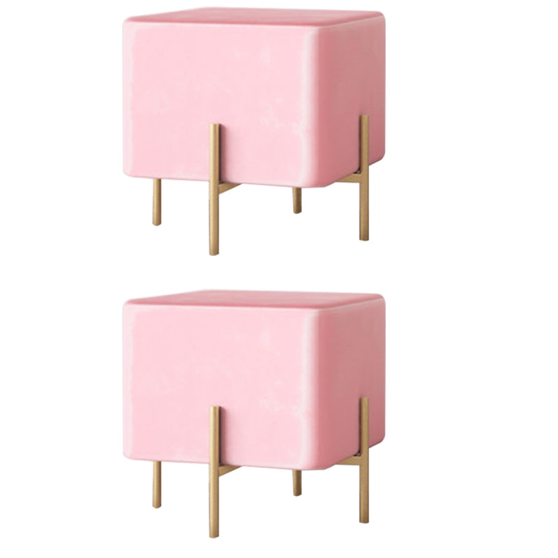 Solid Color Fabric Standard Stool Modern Simple Square Upholstered Footstool
