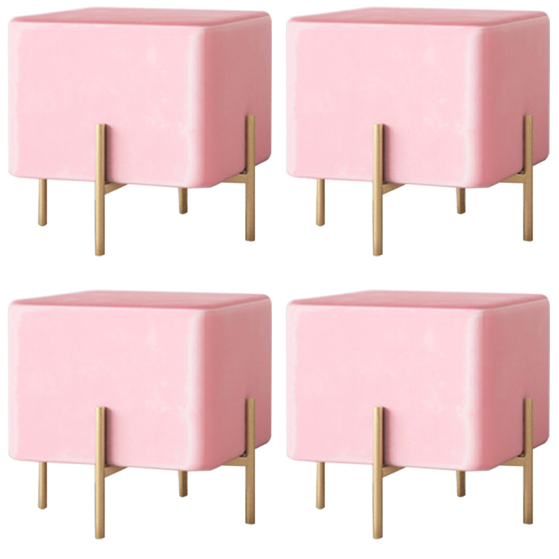 Solid Color Fabric Standard Stool Modern Simple Square Upholstered Footstool