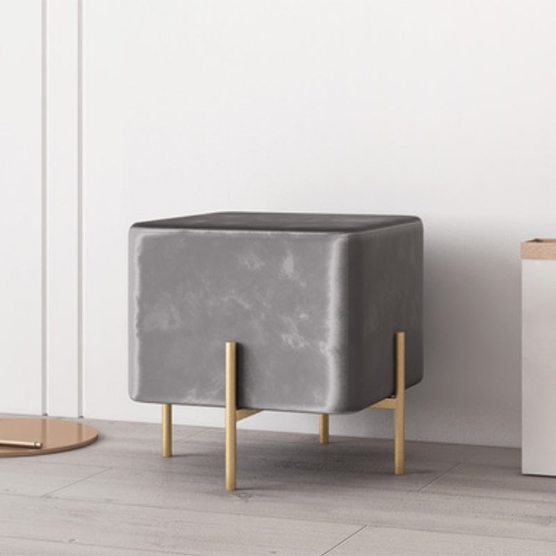 Solid Color Fabric Standard Stool Modern Simple Square Upholstered Footstool