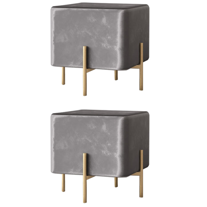 Solid Color Fabric Standard Stool Modern Simple Square Upholstered Footstool