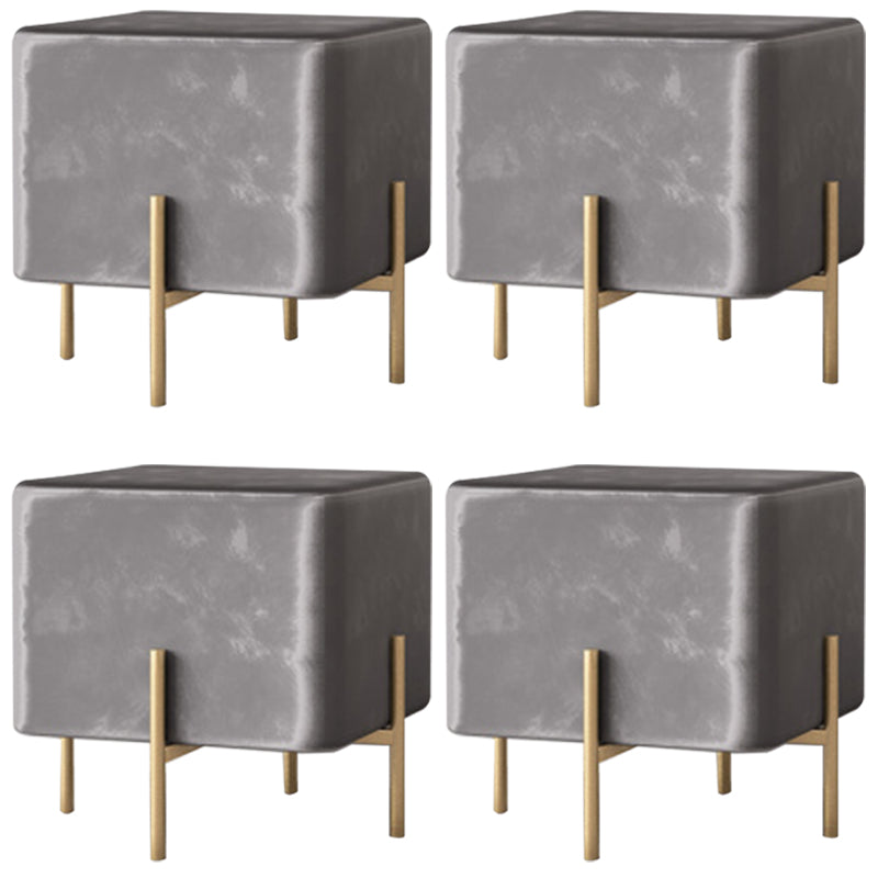 Solid Color Fabric Standard Stool Modern Simple Square Upholstered Footstool