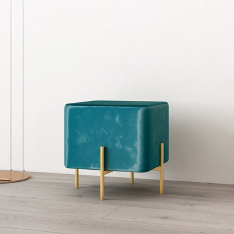 Solid Color Fabric Standard Stool Modern Simple Square Upholstered Footstool