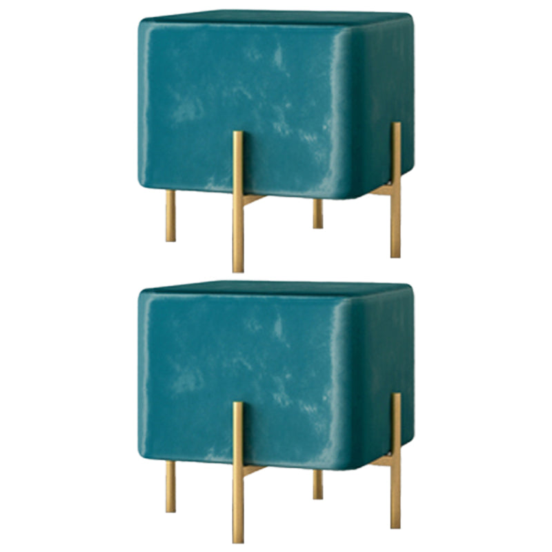 Solid Color Fabric Standard Stool Modern Simple Square Upholstered Footstool