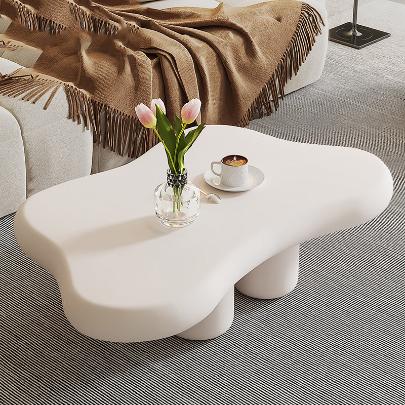 No Distressing 1 Coffee Table 2 Legs White Wood Single Coffee Table