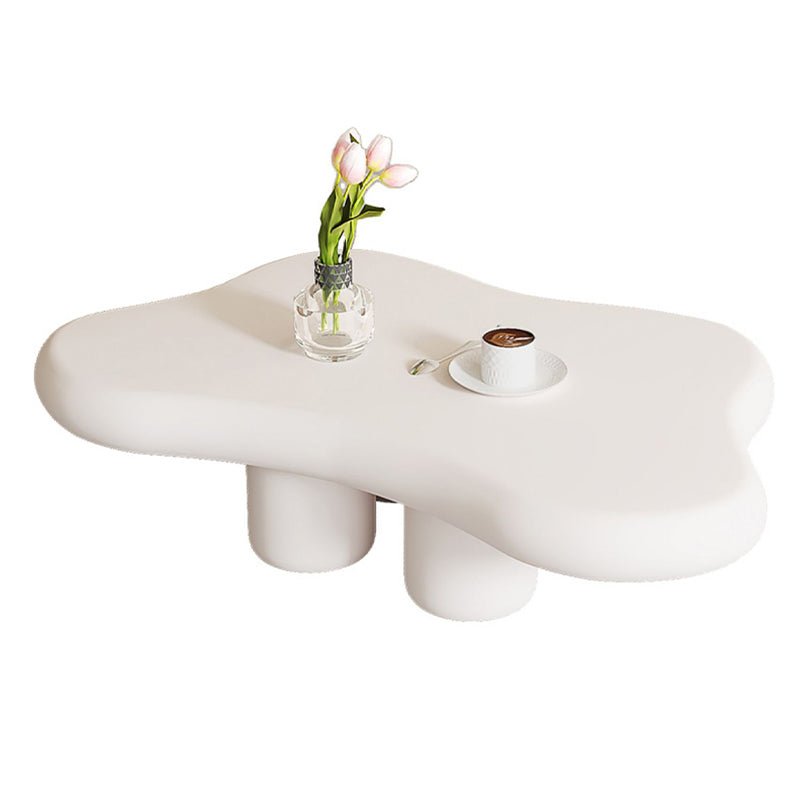 No Distressing 1 Coffee Table 2 Legs White Wood Single Coffee Table