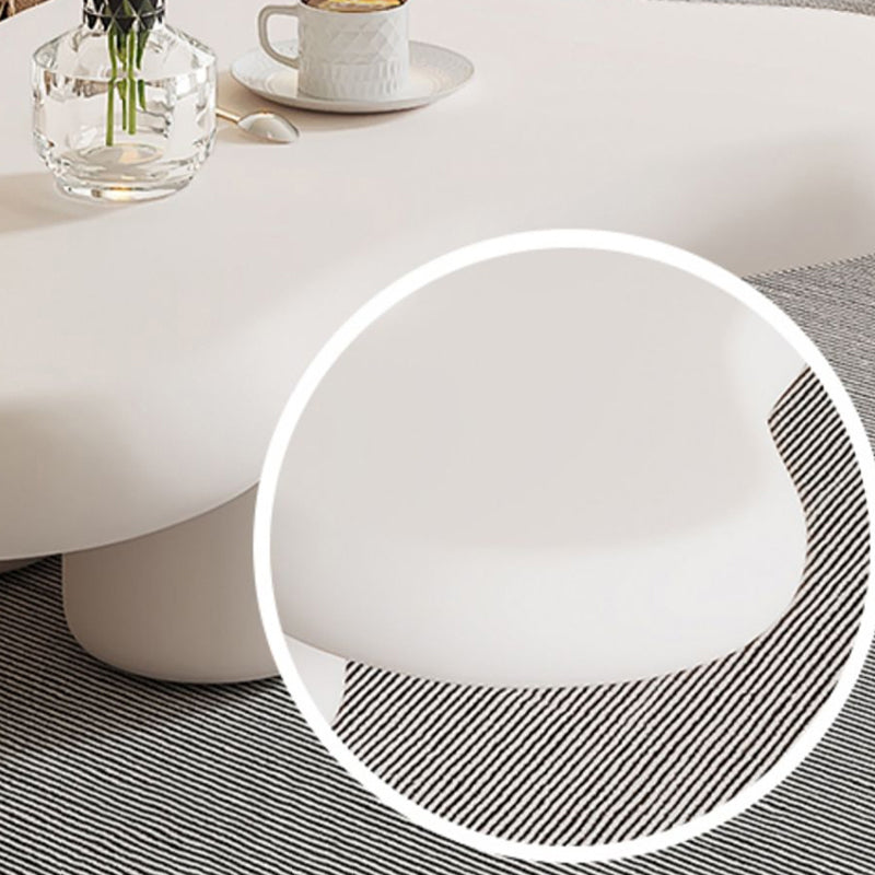 No Distressing 1 Coffee Table 2 Legs White Wood Single Coffee Table