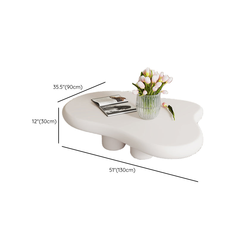 No Distressing 1 Coffee Table 2 Legs White Wood Single Coffee Table