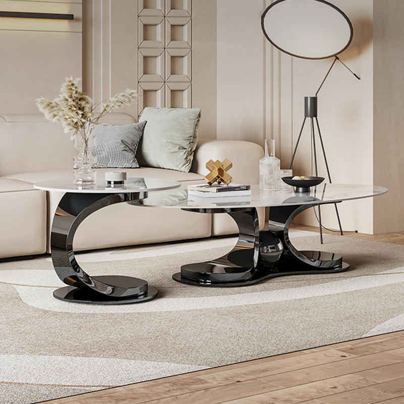 No Distressing Slate Coffee Table Glam Nesting Coffee Table Set