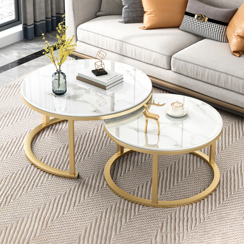 Frame Contemporary Coffee Table Set Glass Top Coffee Cocktail Table