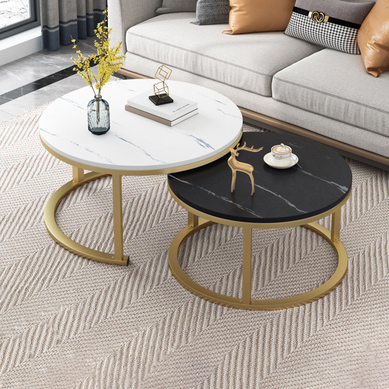 Frame Contemporary Coffee Table Set Glass Top Coffee Cocktail Table