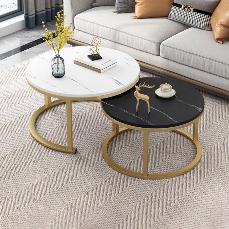 Frame Contemporary Coffee Table Set Glass Top Coffee Cocktail Table