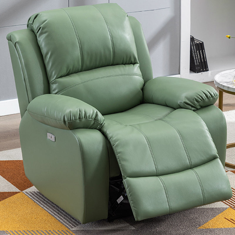 36.6" W Faux Leather Standard Recliner Swivel Base Single Recliner with USB Charge Port