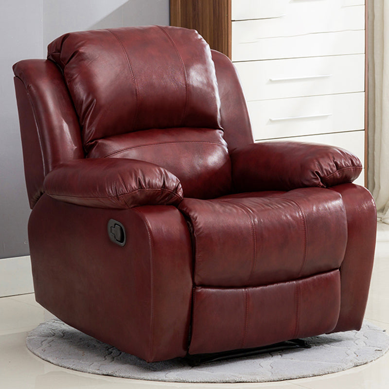 36.6" W Faux Leather Standard Recliner Swivel Base Single Recliner with USB Charge Port