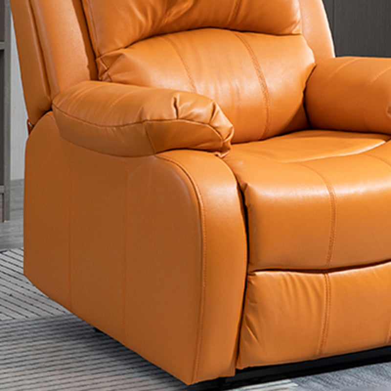 36.6" W Faux Leather Standard Recliner Swivel Base Single Recliner with USB Charge Port