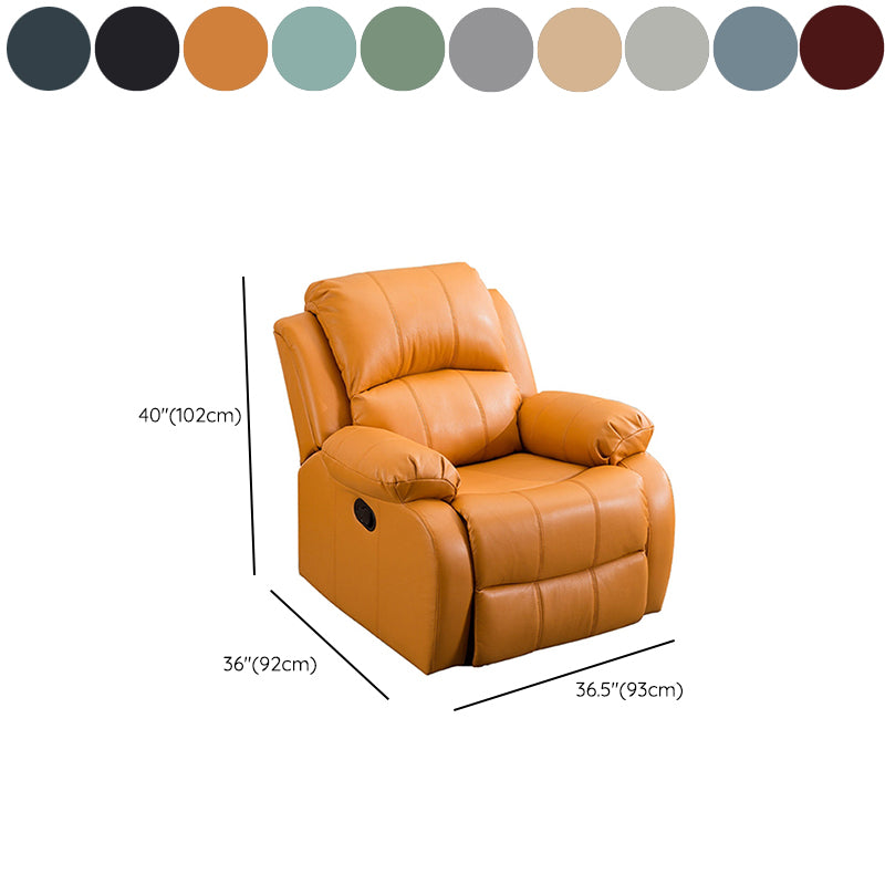 36.6" W Faux Leather Standard Recliner Swivel Base Single Recliner with USB Charge Port