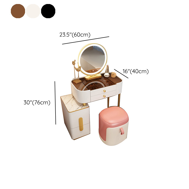 Glam Glass Makeup Counter 29.9" H Bedroom Make-up Vanity with Drawer