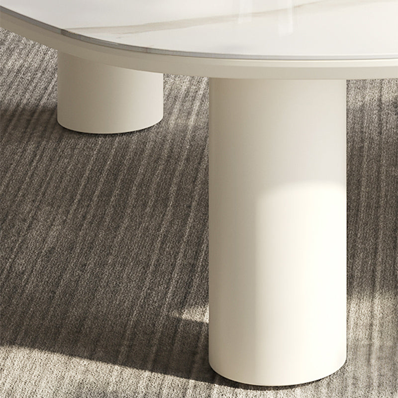 Marble White Single Coffee Table Modern Free-Form Coffee Table