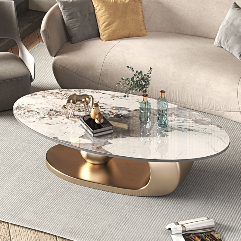 No Distressing Slate Coffee Table Pedestal Oval Single Coffee Table