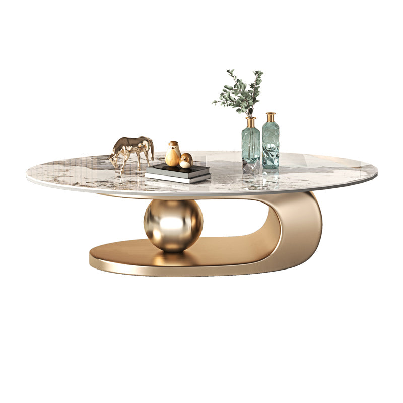 No Distressing Slate Coffee Table Pedestal Oval Single Coffee Table
