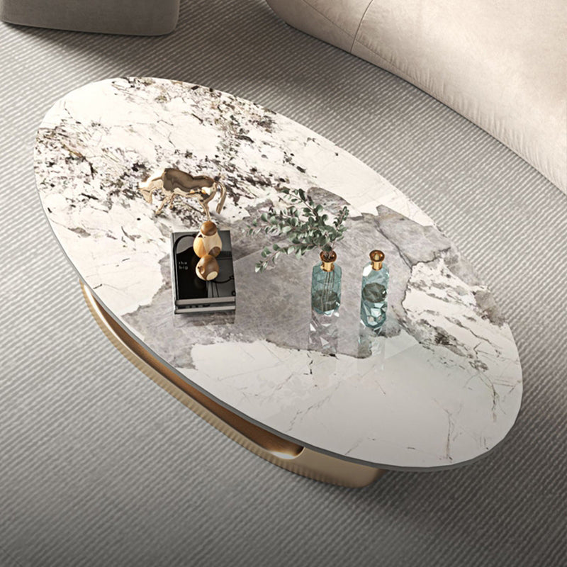 No Distressing Slate Coffee Table Pedestal Oval Single Coffee Table