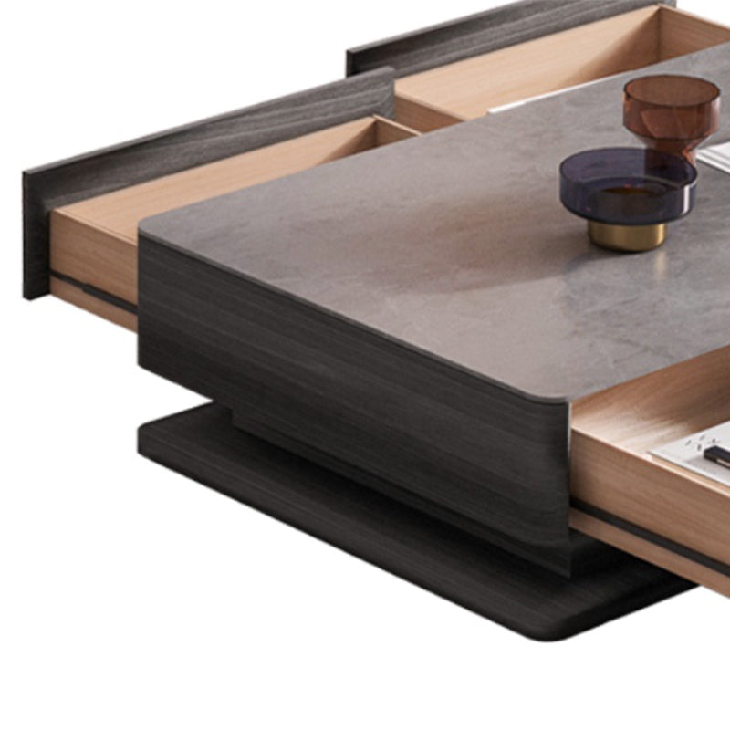 Block Slate Coffee Table No Distressing Rectangle Single Coffee Table with Drawers