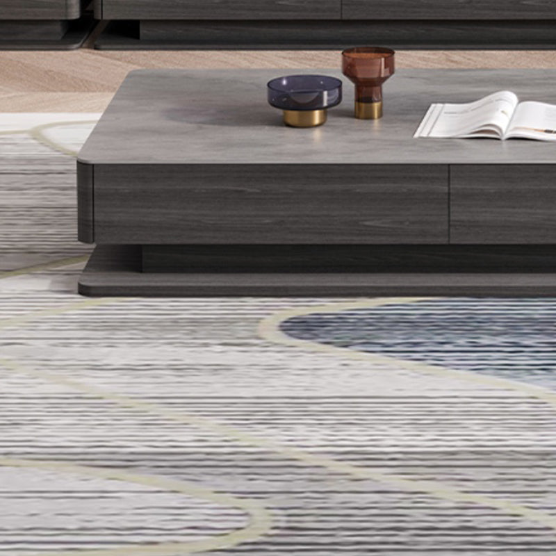 Block Slate Coffee Table No Distressing Rectangle Single Coffee Table with Drawers