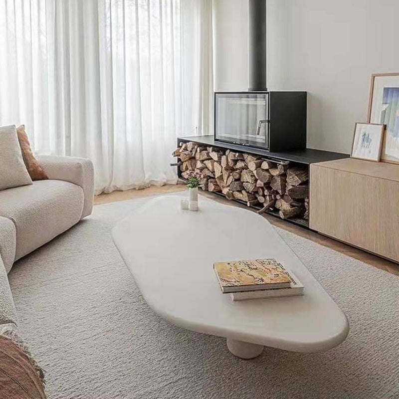 Solid Wood Single Coffee Table 2 Legs No Distressing Coffee Table