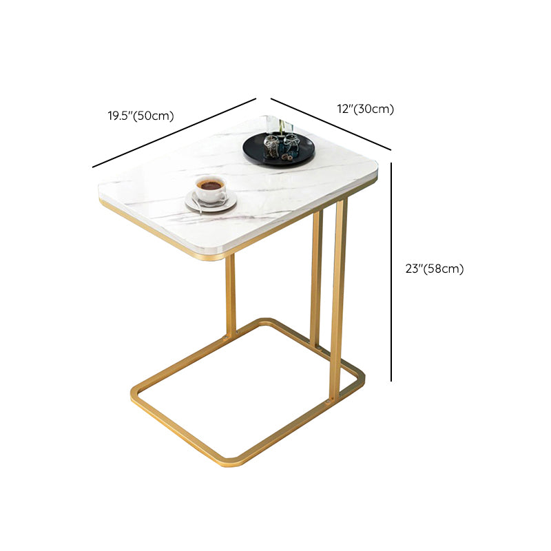 Glam Style Coffee Table Oval Slate Single Coffee Cocktail Table