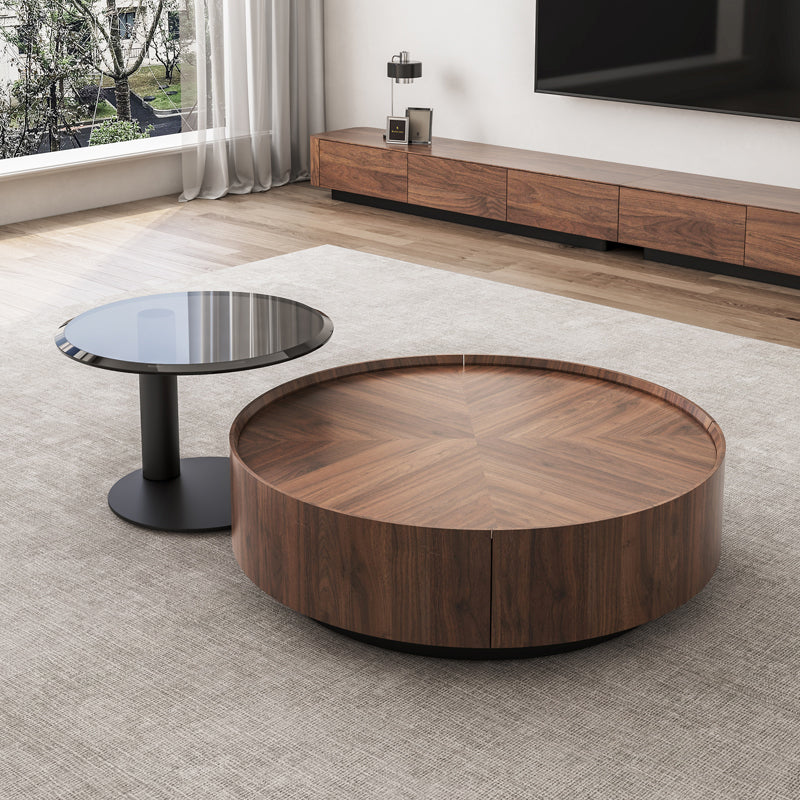 No Distressing Pedestal Coffee Table Modern Round Bunching Tables