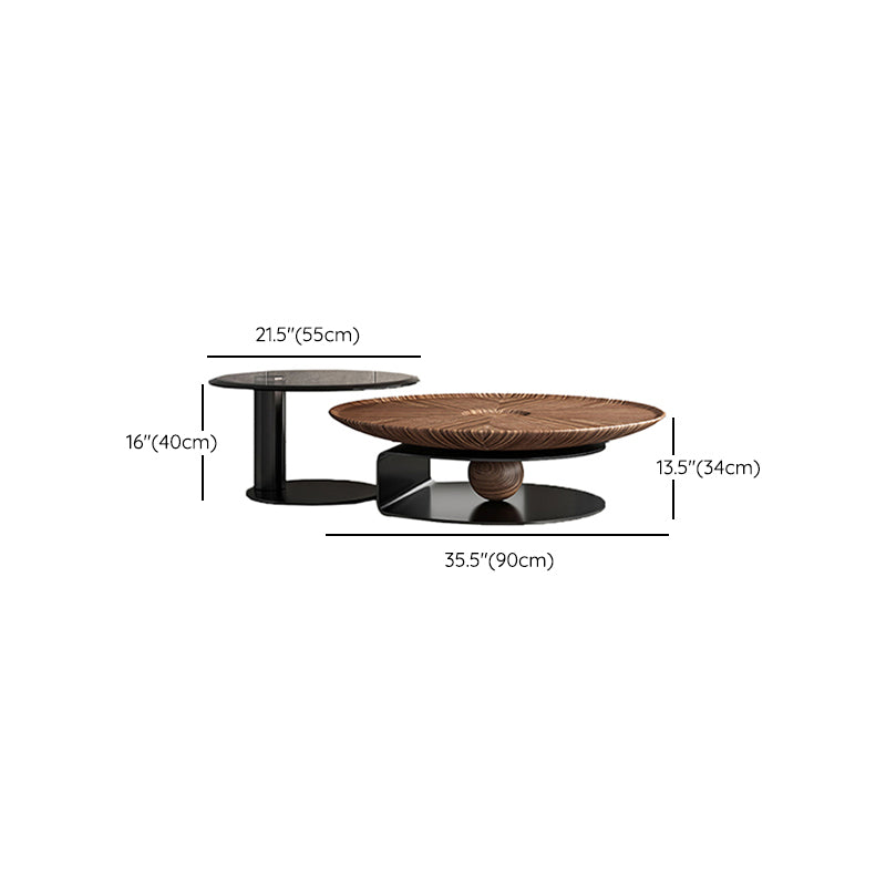 No Distressing Pedestal Coffee Table Modern Round Bunching Tables