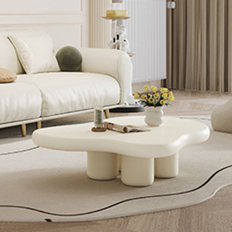 Modern Single Coffee Table No Distressing Free-Form 4 Legs Coffee Table
