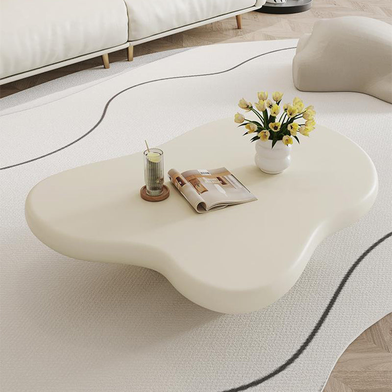Modern Single Coffee Table No Distressing Free-Form 4 Legs Coffee Table