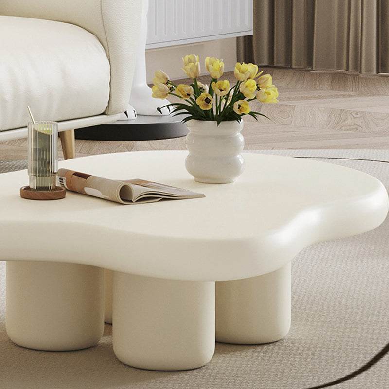 Modern Single Coffee Table No Distressing Free-Form 4 Legs Coffee Table