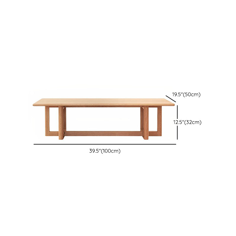 12"H Contemporary Coffee Table Rectangle Solid Wood Single Cocktail Table
