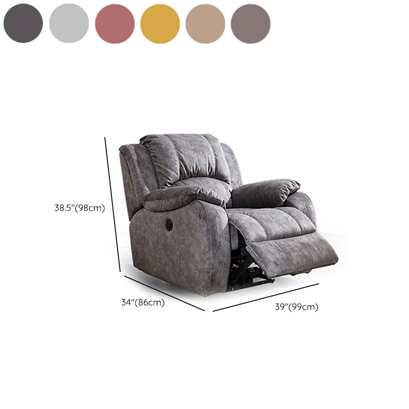 Faux Leather Recliner with Lumbar Metal Frame Standard Recliner Chair