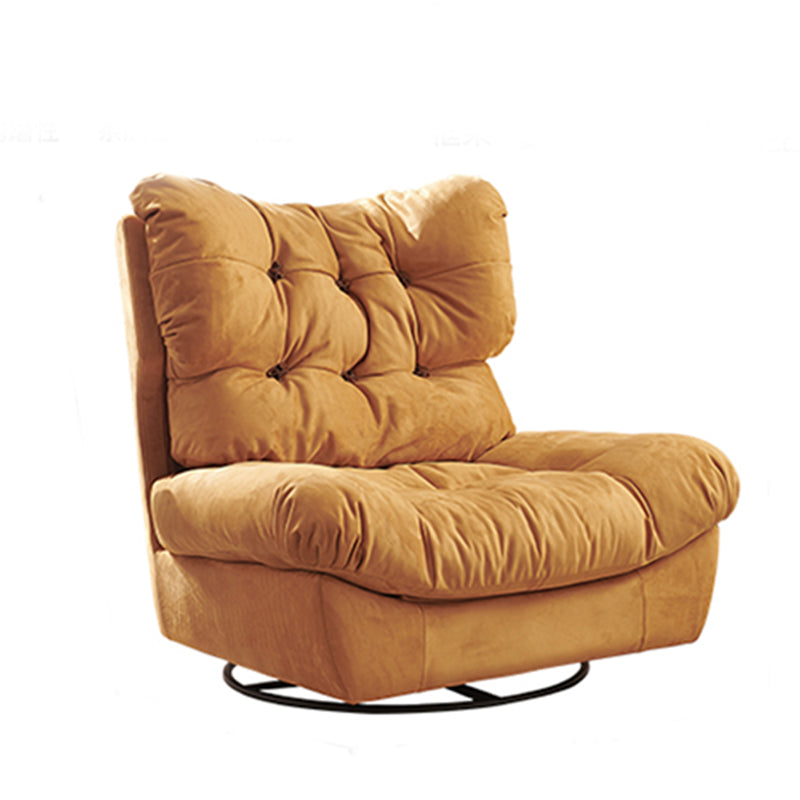 Contemporary Leather Solid Color Swivel Base Wing Chair Recliner