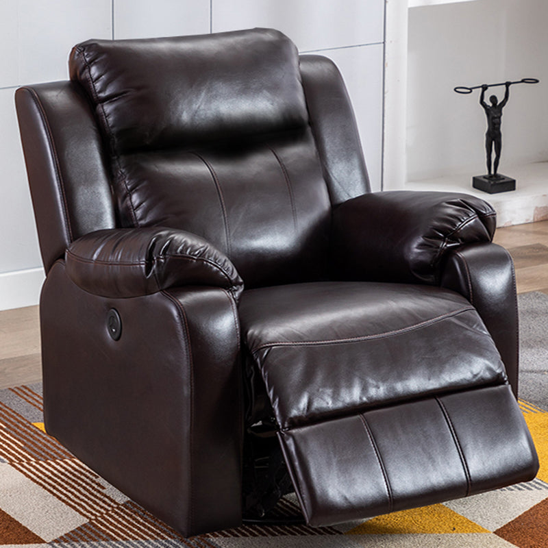 Modern 34.64" Wide Standard Swivel Rocker Leather Recliner Chair