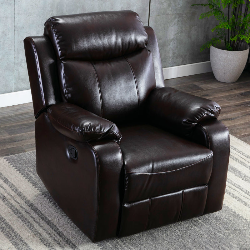 Modern 34.64" Wide Standard Swivel Rocker Leather Recliner Chair