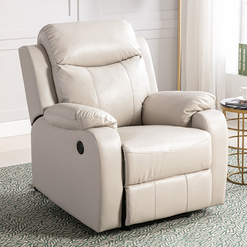 Modern 34.64" Wide Standard Swivel Rocker Leather Recliner Chair