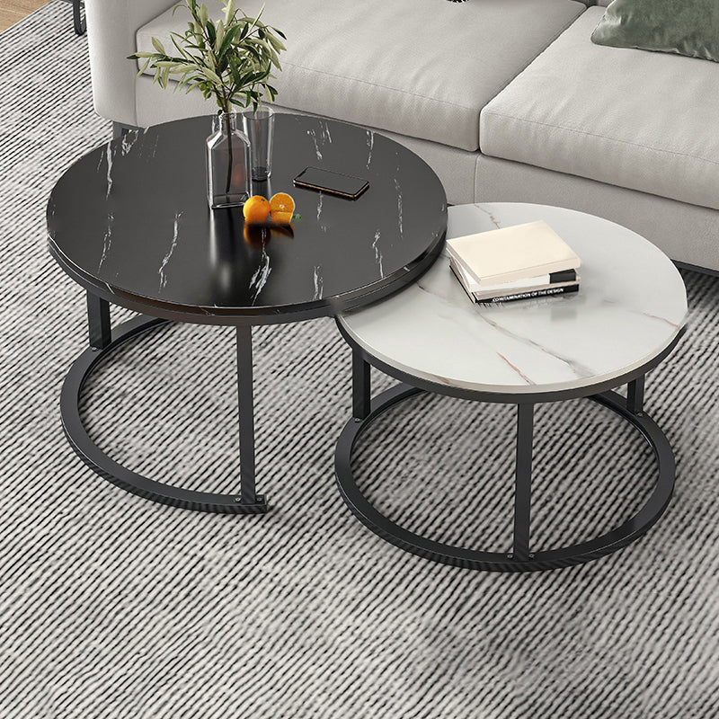 Slate Nesting Coffee Table Set No Distressing Round Coffee Table Set