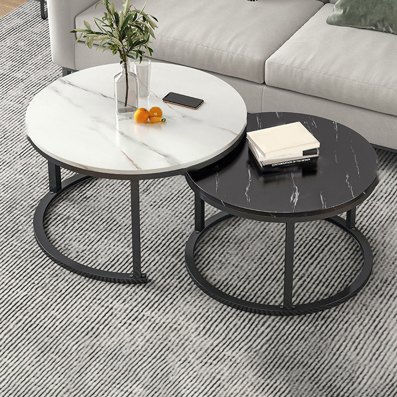 Slate Nesting Coffee Table Set No Distressing Round Coffee Table Set