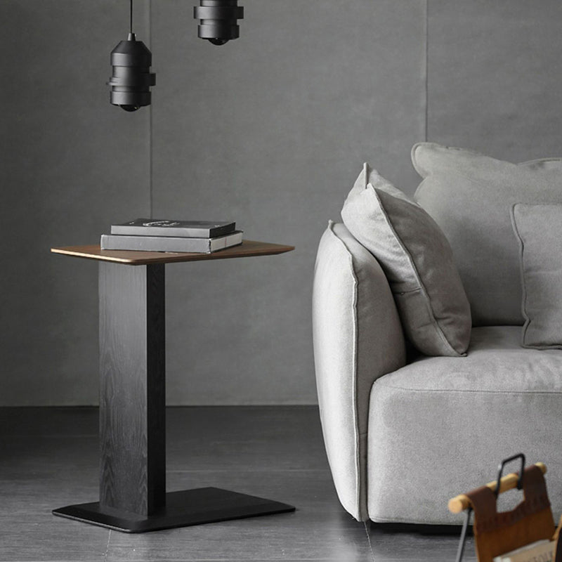 Modern Accent Side Table Wood Square Pedestal Side Table for Living Room