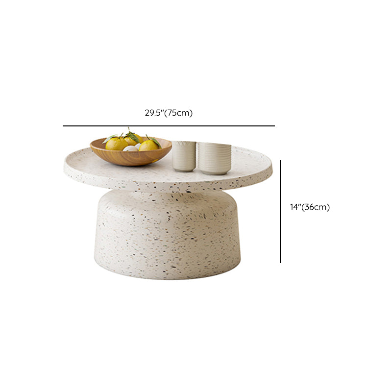 Modern Round Tray Top Cocktail Table Steel Pedestal Coffee Table