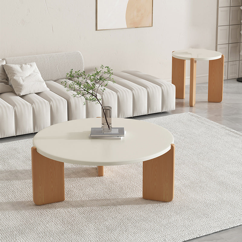 3 Legs Coffee Table Set Modern No Distressing Round Wood Coffee Table