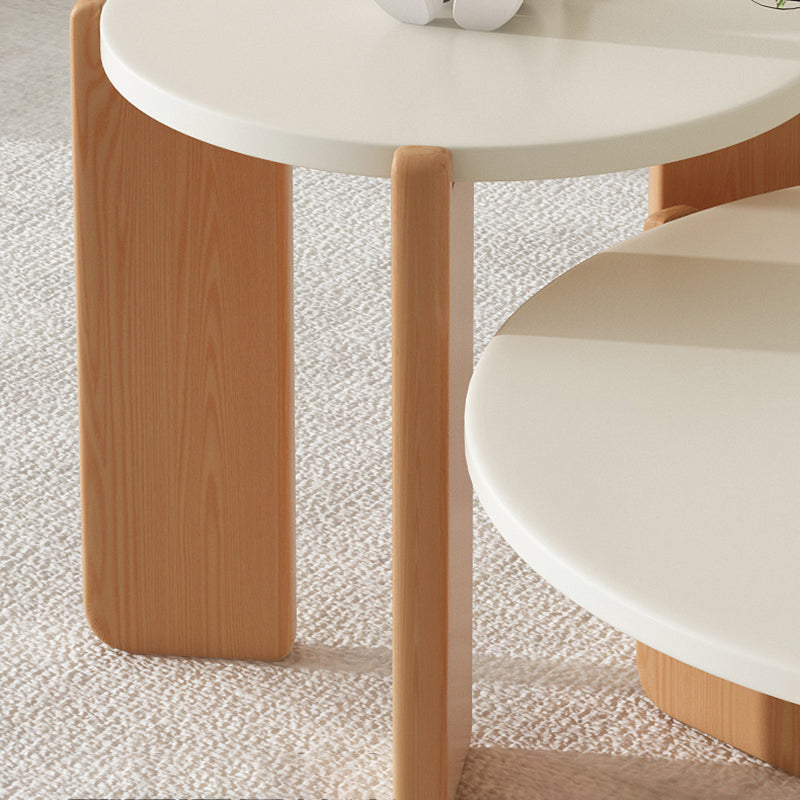 3 Legs Coffee Table Set Modern No Distressing Round Wood Coffee Table