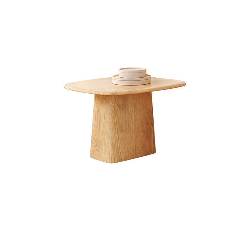 Contemporary Solid Wood Oval Cocktail Table Pedestal Coffee Table