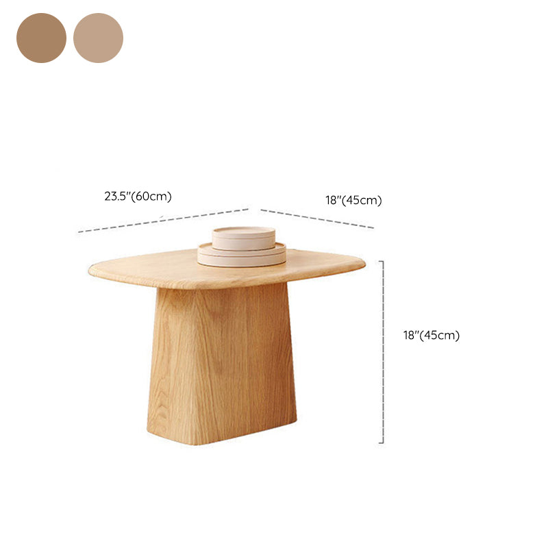 Contemporary Solid Wood Oval Cocktail Table Pedestal Coffee Table