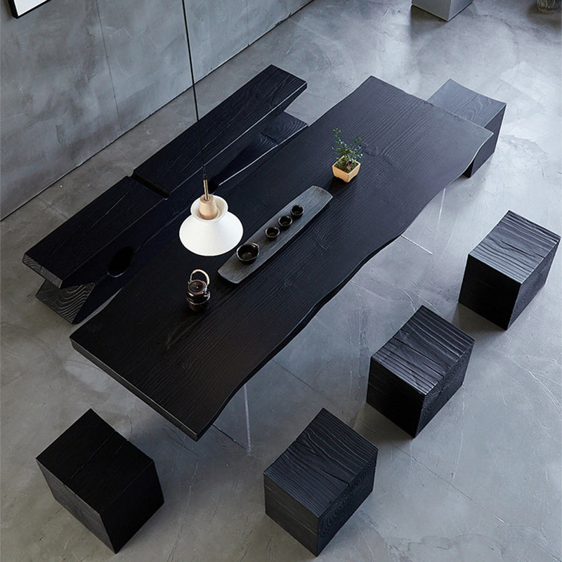 Modern 1/7 Pieces Dining Set Rectangle Pine Wood Dining Table for Kitchen