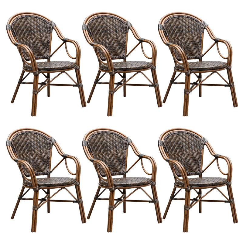 Tropical High Backrest Armed Chairs with Arm Rattan Dining Armchair